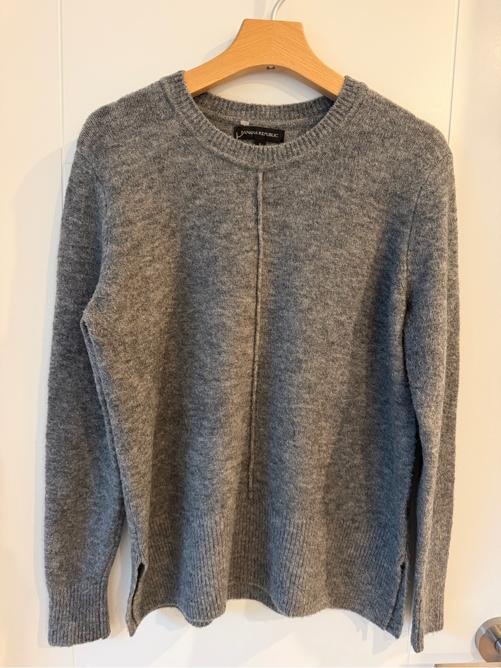 Banana Republic Gray Marino Wool Crewneck Sweater Size S